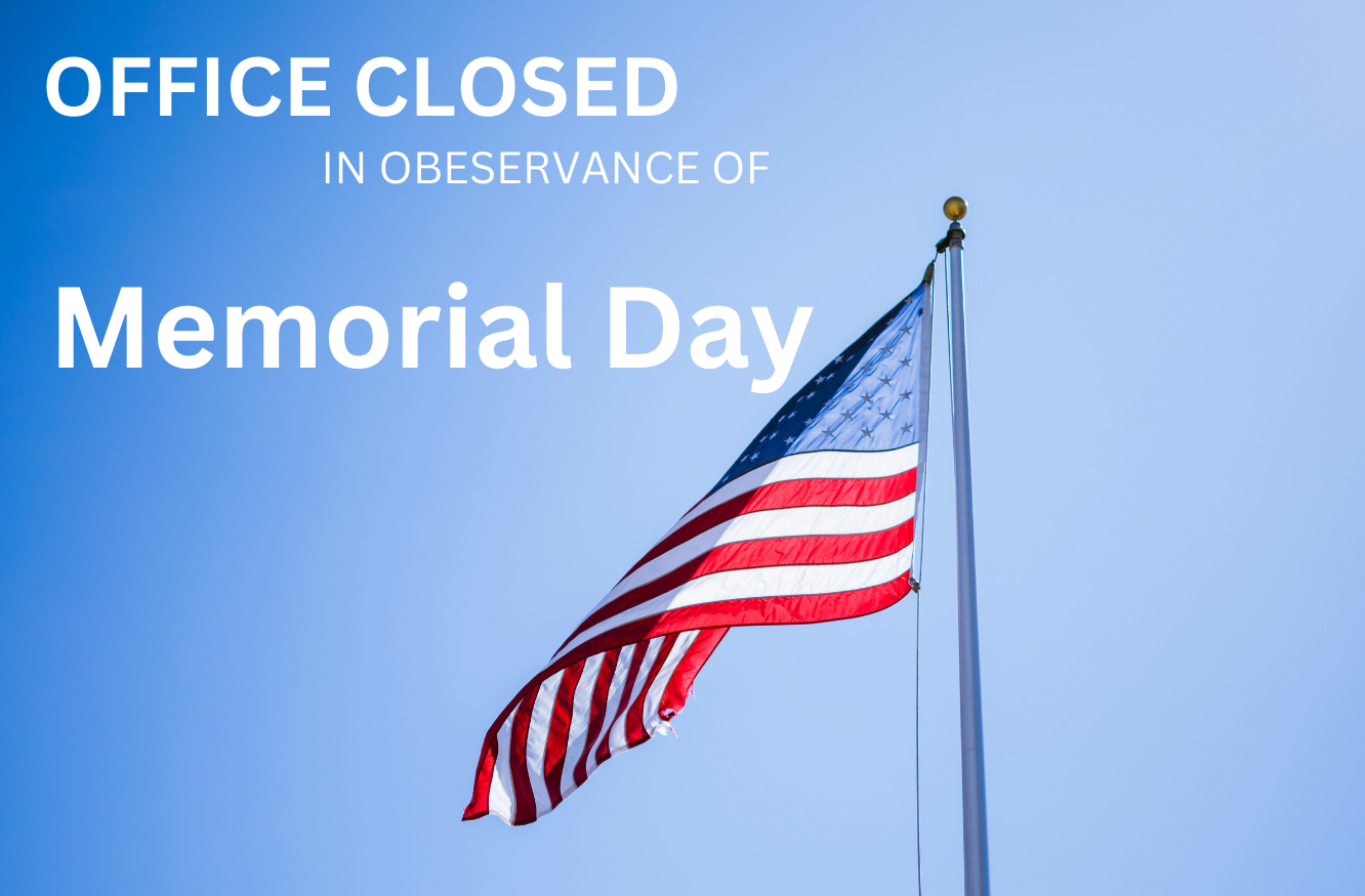Memorial Day, office closed, american flag